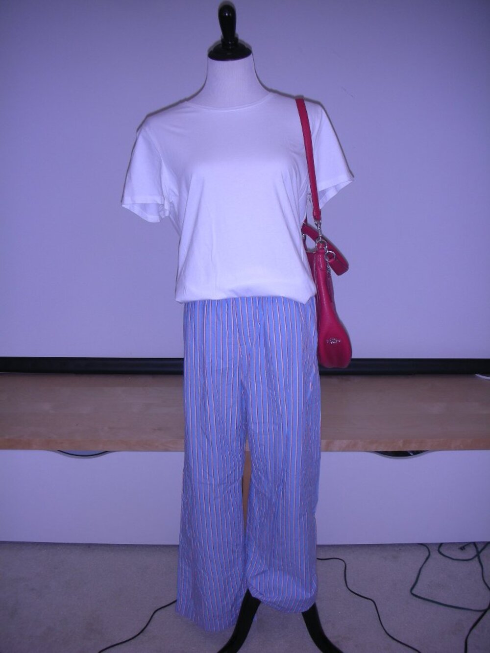 J.Crew Striped Pajama Pants Small Blue Red White Cotton Lounge Sleepwear